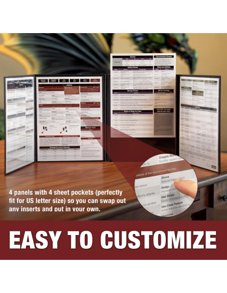 Pantalla DM 4 Paneles Tidyboss para Dungeons and Dragons