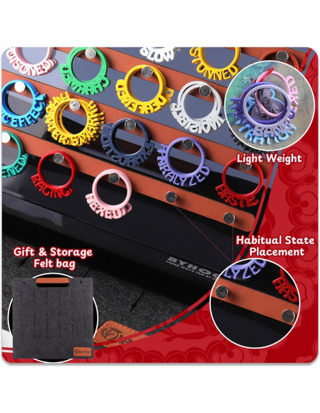 112 Anillos de Estado DND Byhoo con Soporte y Marcadores