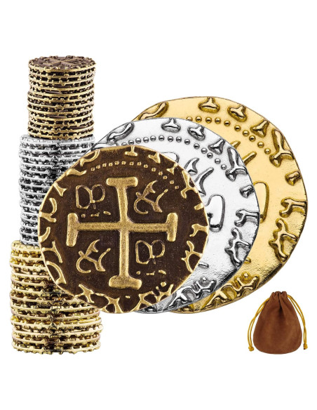 Conjunto de Monedas Piratas - Leib Games - 36 Piezas Metálicas