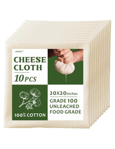 Paños de Queso 10 Pack 100% Algodón Orgánico 50.8x50.8 cm