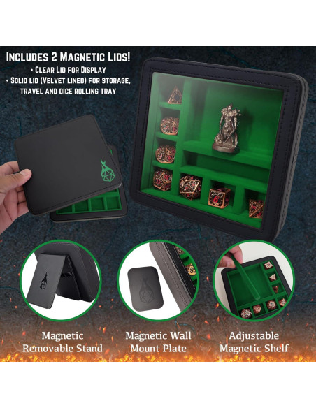 Estuche de Exhibición RPG Forged Dice Co. Verde para Dados