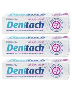 Adhesivo para Dentaduras Denttach, Termoplástico, 3 Paquetes