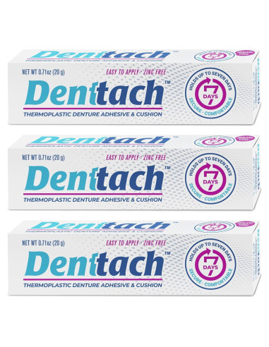 Adhesivo para Dentaduras Denttach, Termoplástico, 3 Paquetes
