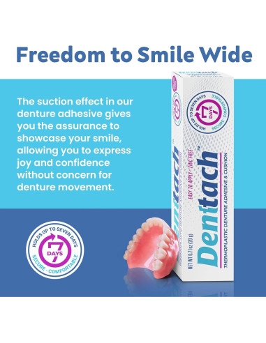Adhesivo para Dentaduras Denttach, Termoplástico, 3 Paquetes