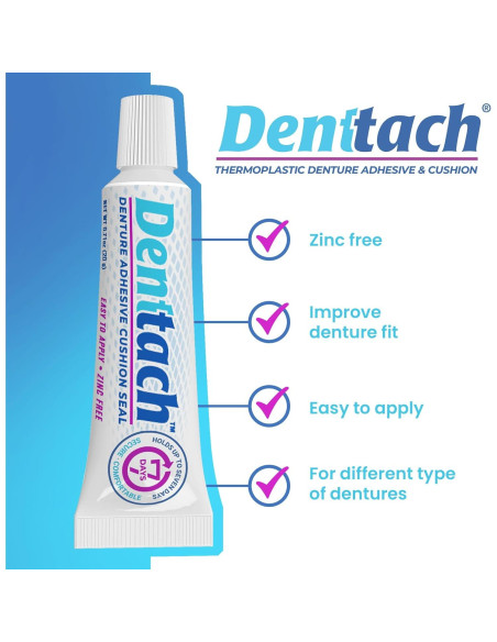 Adhesivo para Dentaduras Denttach, Termoplástico, 3 Paquetes