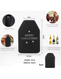 Manga Enfriadora de Vino Coldchill Set de 2 Negro/Santa 2