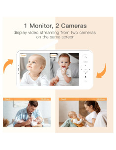 Monitor de Bebé ARENTI 2 Cámaras 2K UHD 5" WiFi 2