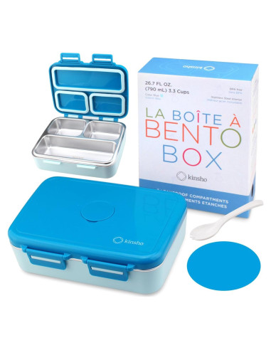 Contenedor Bento Acero Inoxidable kinsho 790 mL Azul