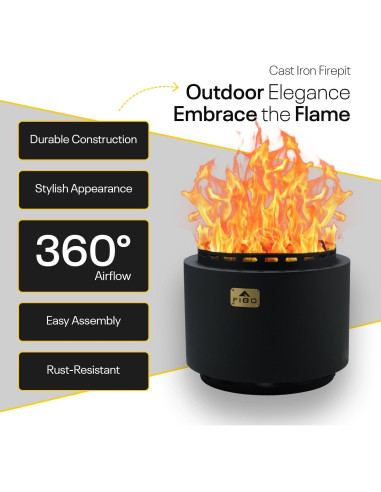 Hoguera Sin Humo FIGO HOME 45.72 cm Hierro Fundido