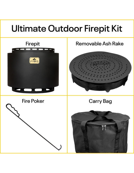 Hoguera Sin Humo FIGO HOME 45.72 cm Hierro Fundido