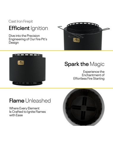 Hoguera Sin Humo FIGO HOME 45.72 cm Hierro Fundido