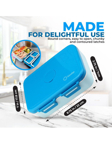 Contenedor Bento Acero Inoxidable kinsho 790 mL Azul