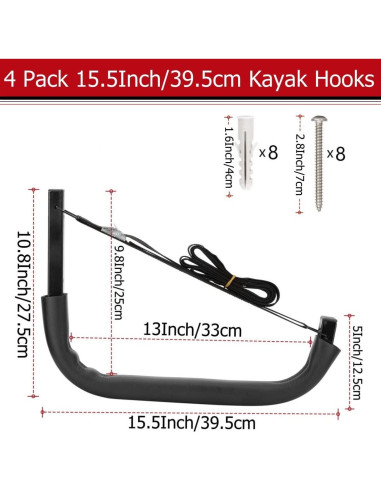 Ganchos de Almacenamiento Heavdace para Kayak 150 kg
