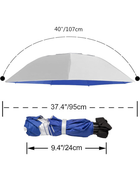 Sombrero Paraguas Plegable NEW-Vi para Pesca 94.9 cm