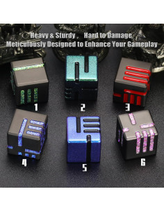Juego de Dados D6 de Metal FONVGOGO 6 Pcs Estuche Incluido 2