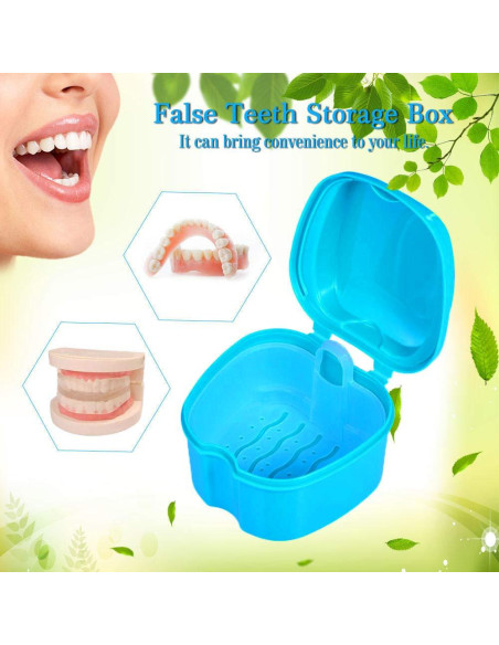 Caja de Baño para Dentaduras THINKPRICE Azul y Blanco