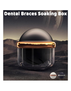 Estuche para Dentaduras AARAINBOW Negro con Colador y Taza 2