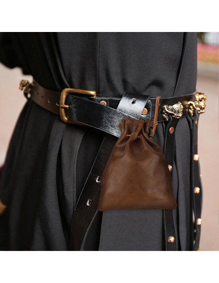 50 Monedas Doradas DND + Bolsa de Cuero Accesorios RPG