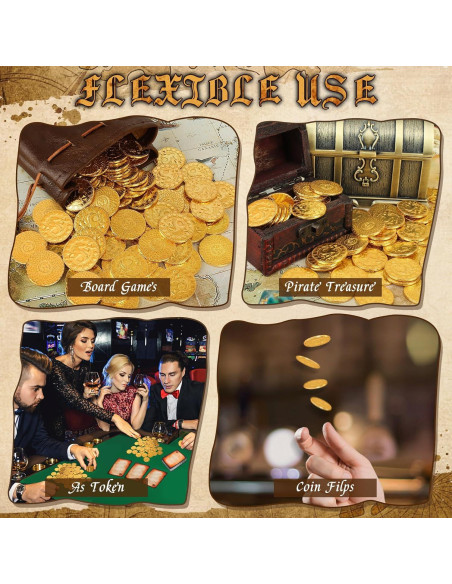 50 Monedas Doradas DND + Bolsa de Cuero Accesorios RPG