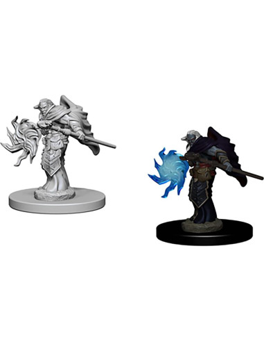 Miniaturas D&D WizKids Mago Elfo Masculino Sin Pintar - 2 Piezas