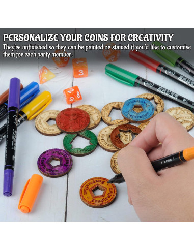 Juego de Tokens de Madera DND CZYY - 15 Piezas para RPG