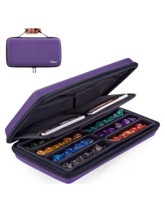 Estuche para Dados DND SIQUK Violeta Portátil 8 Conjuntos