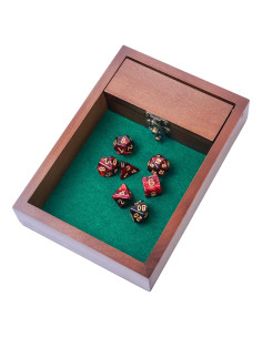 Bandeja de lanzamiento de dados de madera Genérico 20x14 cm