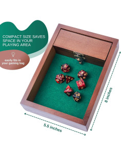 Bandeja de lanzamiento de dados de madera Genérico 20x14 cm 2