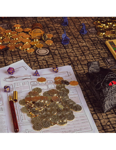 Monedas de Fantasía CZYY 50 Tokens de Tesoro Metal Dorado