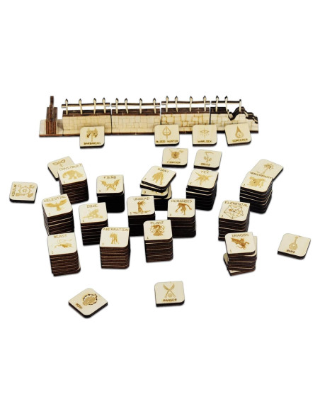 Conjunto de Fichas RPG CZYY 112 Piezas Madera D&D Pathfinder