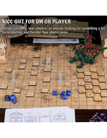 Conjunto de Fichas RPG CZYY 112 Piezas Madera D&D Pathfinder