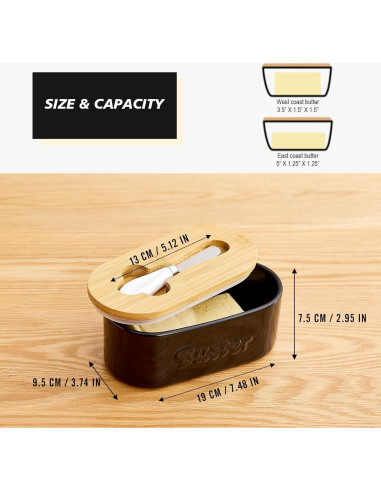 Plato de Mantequilla Cerámica Seworlan 19.05 cm con Tapa