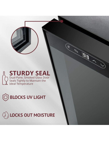 Enfriador de Vino Schmecke 12 Botellas Negro con Control Digital