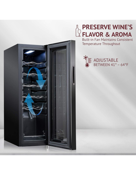 Enfriador de Vino Schmecke 12 Botellas Negro con Control Digital