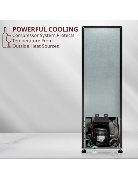 Enfriador de Vino Schmecke 12 Botellas Negro con Control Digital