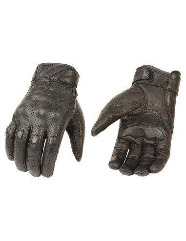 Guantes de Cuero Perforados Milwaukee Leather MG7500 - Negro