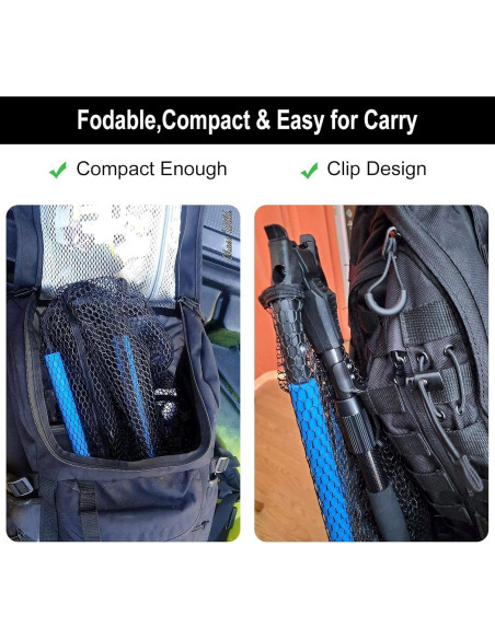 Red de Pesca PLUSINNO FN-B09 Plegable 39.37 cm Telescópica