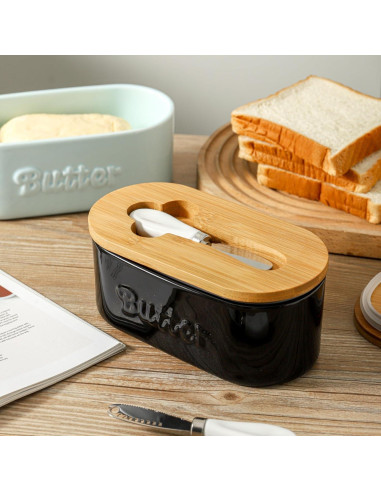 Plato de Mantequilla Cerámica Seworlan 19.05 cm con Tapa