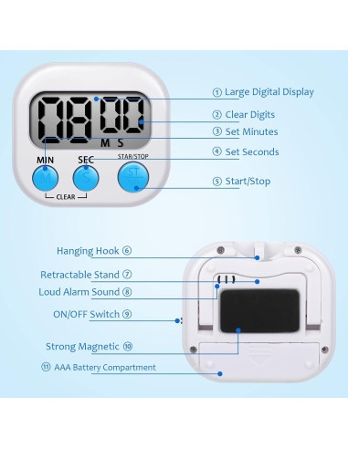 Temporizador Digital de Cocina Flutesan 6 Piezas Multicolor