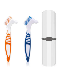 Cepillo de Dentaduras Ceonam 2 Piezas con Estuche Blanco