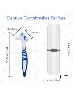 Cepillo de Dentaduras Ceonam 2 Piezas con Estuche Blanco 2