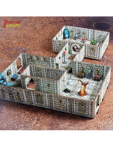 Dungeons & Lasers Set Inicial 286 Piezas Terreno D&D