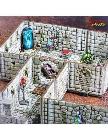 Dungeons & Lasers Set Inicial 286 Piezas Terreno D&D