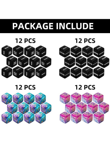 48 Dados MTG Contadores de Habilidades + Bolsa de Almacenaje