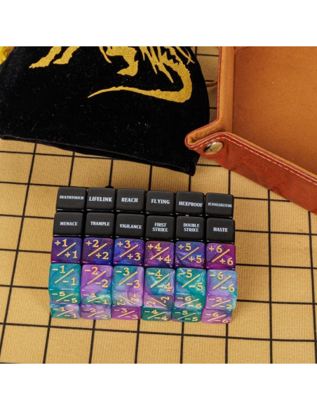 48 Dados MTG Contadores de Habilidades + Bolsa de Almacenaje 48 Dados MTG Contadores de Habilidades + Bolsa de Almacenaje