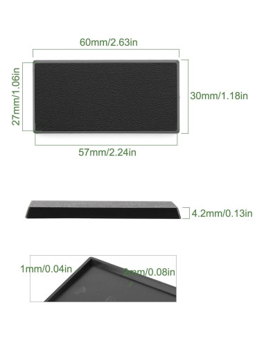 Bases de Modelo Rectangulares Evemodel Plástico Negro 30x60mm 20pzs