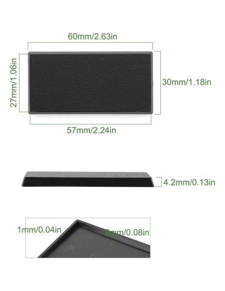 Bases de Modelo Rectangulares Evemodel Plástico Negro 30x60mm 20pzs