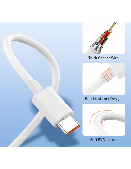 Cargador Rápido de Pared 120W Xiaomi + Cable USB-C 1m