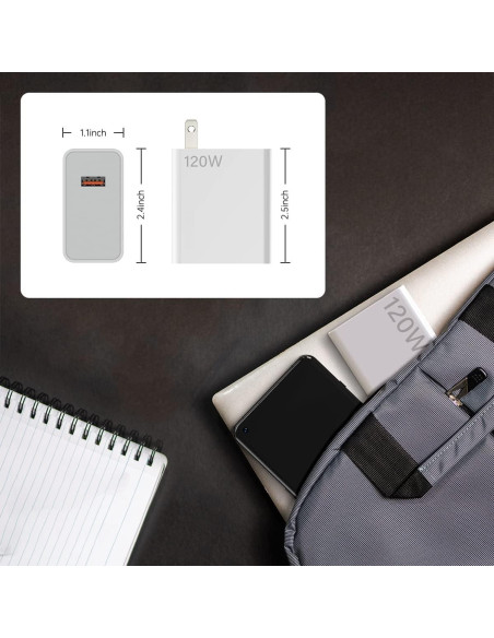 Cargador Rápido de Pared 120W Xiaomi + Cable USB-C 1m