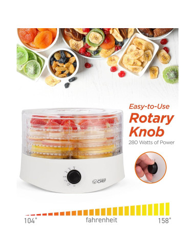 Deshidratador de Alimentos Commercial Chef 280W 5 Estantes